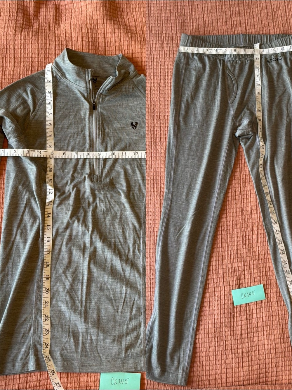 Men's Grey Quarter-Zip Base Layer Set - Stoic Brand